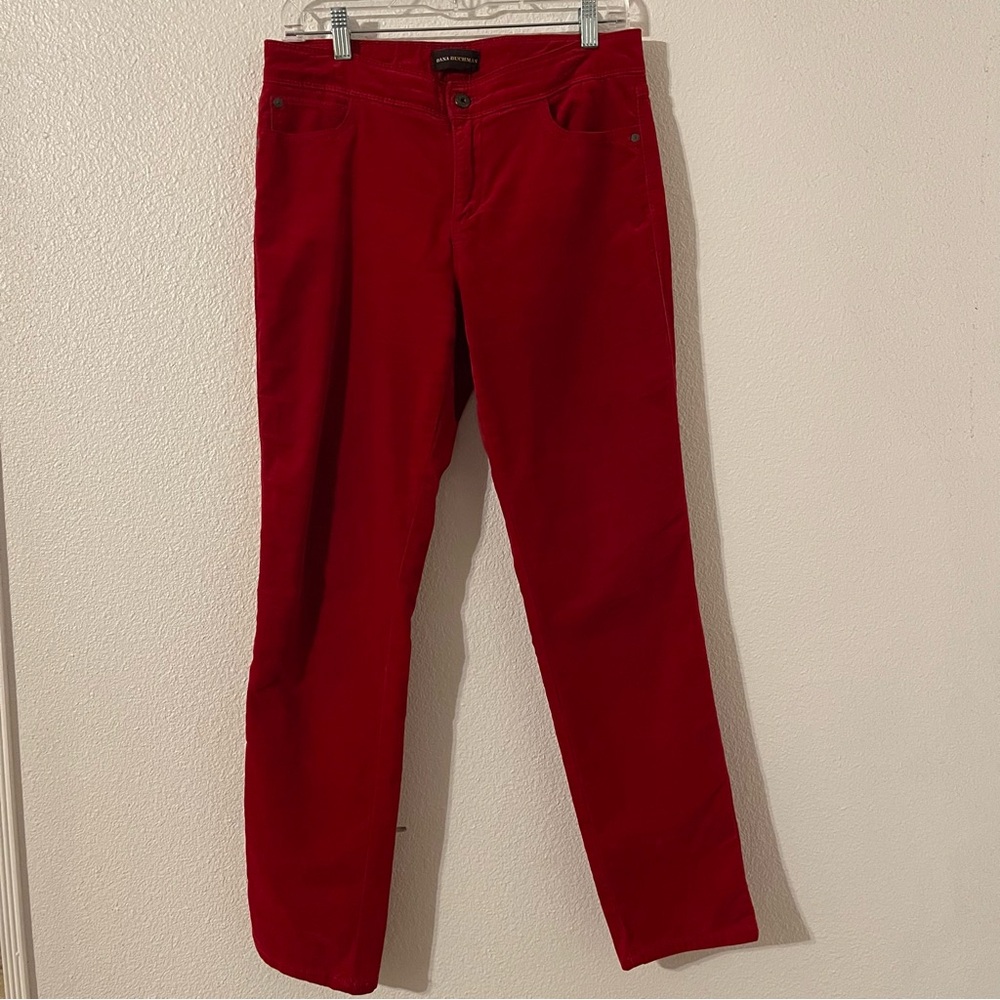Dana Buchman Pants Women Soft Red Velveteen Size 6